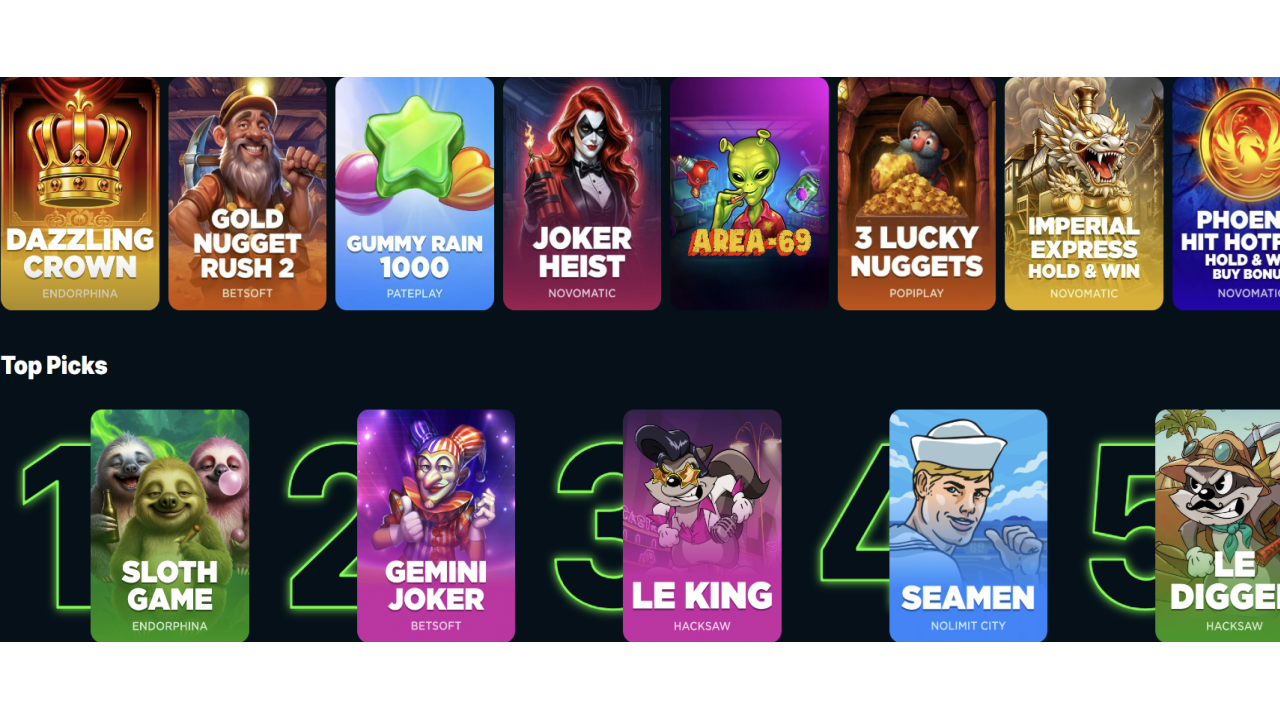 Spinny Casino games